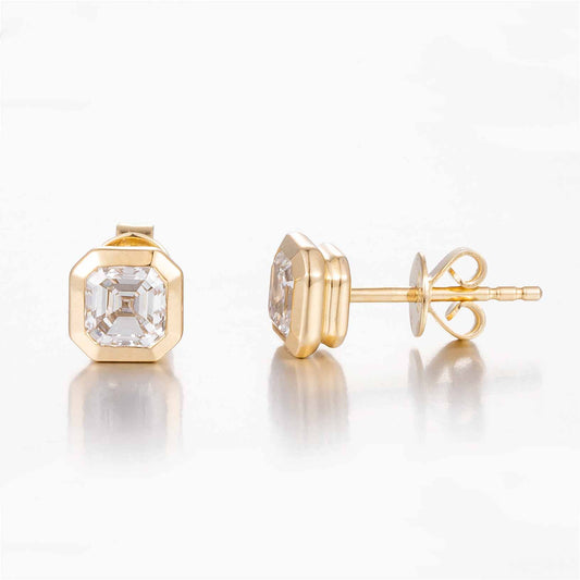 Cushion Diamond Stud Earrings - Cara